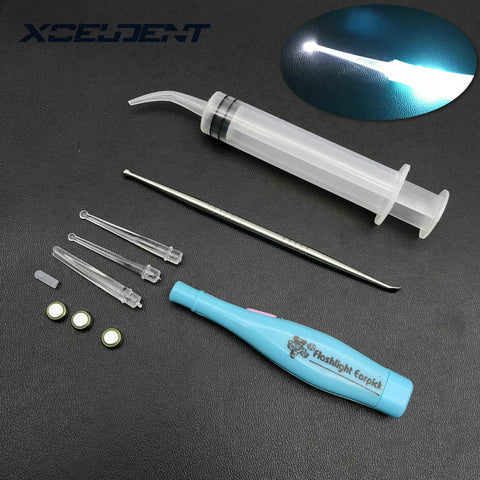 Tonsil Stone Remover Kit w/ LED Light & Box + Irrigation Syringe + Premium Tool