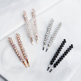 2PCS Shining Crystal Rhinestone Hair Clip for Women Elegant Korean Design Snap Barrette Stick Hairpin Hair Styling Accessories