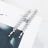 2PCS Shining Crystal Rhinestone Hair Clip for Women Elegant Korean Design Snap Barrette Stick Hairpin Hair Styling Accessories