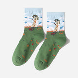 LERFEY Creative Harajuku Kawaii Happy Socks Men Women Cartoon Painting Print Funny Socks Cute Couples Casaual Sock