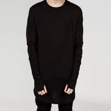 Fashion Men Hip Hop Long Sleeve T-shirt with Thumb Hole Cuff Street Wear Tee Tops NIN668