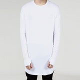 Fashion Men Hip Hop Long Sleeve T-shirt with Thumb Hole Cuff Street Wear Tee Tops NIN668