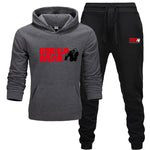 2019 new tracksuit Fashion GORILLA WEAR Track suit Sportswear Two Piece Sets All Cotton Fleece Thick hoodie+Pants Sporting Suit