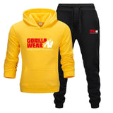 2019 new tracksuit Fashion GORILLA WEAR Track suit Sportswear Two Piece Sets All Cotton Fleece Thick hoodie+Pants Sporting Suit