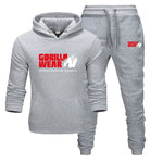 2019 new tracksuit Fashion GORILLA WEAR Track suit Sportswear Two Piece Sets All Cotton Fleece Thick hoodie+Pants Sporting Suit