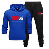 2019 new tracksuit Fashion GORILLA WEAR Track suit Sportswear Two Piece Sets All Cotton Fleece Thick hoodie+Pants Sporting Suit