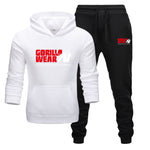 2019 new tracksuit Fashion GORILLA WEAR Track suit Sportswear Two Piece Sets All Cotton Fleece Thick hoodie+Pants Sporting Suit