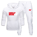 2019 new tracksuit Fashion GORILLA WEAR Track suit Sportswear Two Piece Sets All Cotton Fleece Thick hoodie+Pants Sporting Suit