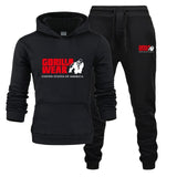 2019 new tracksuit Fashion GORILLA WEAR Track suit Sportswear Two Piece Sets All Cotton Fleece Thick hoodie+Pants Sporting Suit