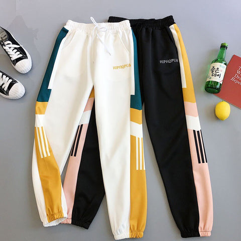 Women\'s Straight Pants Harajuku Style Loose Casual Harem Pants Sweatpants Simple High Waist Sport Style Pants 2019