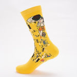 JULY'S SONG Happy Socks Men Funny Art Dress Socks Color Lot Men's Summer Fashion Socks Set Print Van Gogh Art Socks